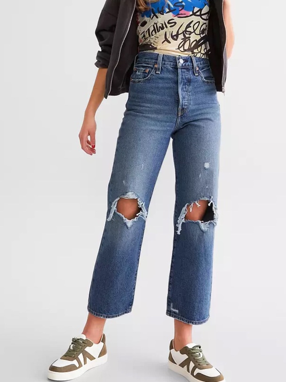 Levi’s RIBCAGE STRAIGHT ANKLE Distressed Jean